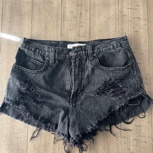 Black Abercrombie and Fitch Distressed Shorts